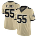 Johmsee NO.Saints #55 Kaden Elliss Player Gold Limited Vapor F.U.S.E. Home Game Stitched Jerseys