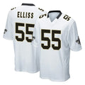 Johmsee NO.Saints #55 Kaden Elliss Player White Home Game Stitched Jerseys