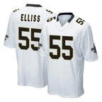 Johmsee NO.Saints #55 Kaden Elliss Player White Home Game Stitched Jerseys