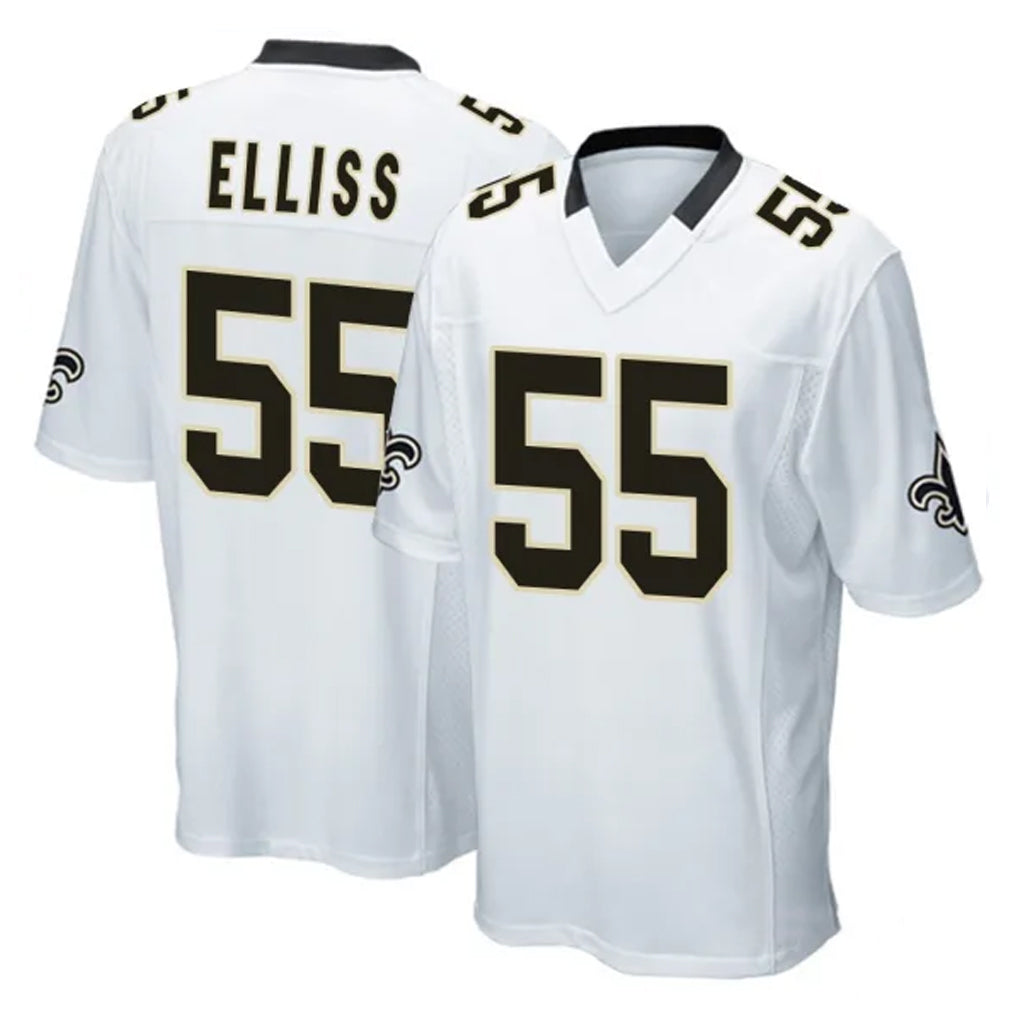 Johmsee NO.Saints #55 Kaden Elliss Player White Home Game Stitched Jerseys