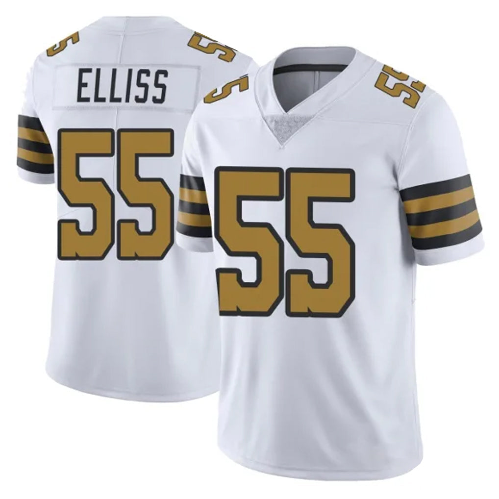 Johmsee NO.Saints #55 Kaden Elliss Player White Limited Color Rush Home Game Stitched Jerseys