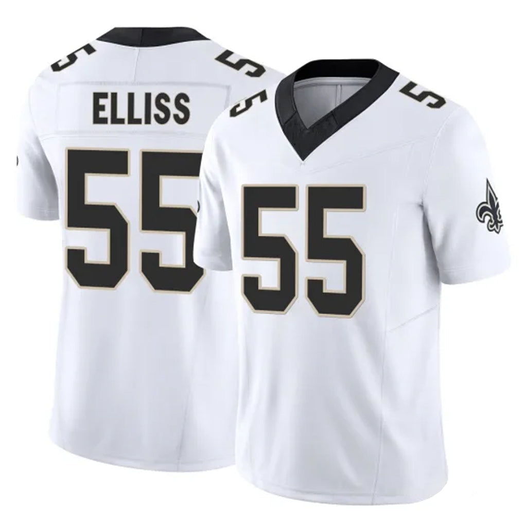 Johmsee NO.Saints #55 Kaden Elliss Player White Limited Vapor F.U.S.E. Home Game Stitched Jerseys