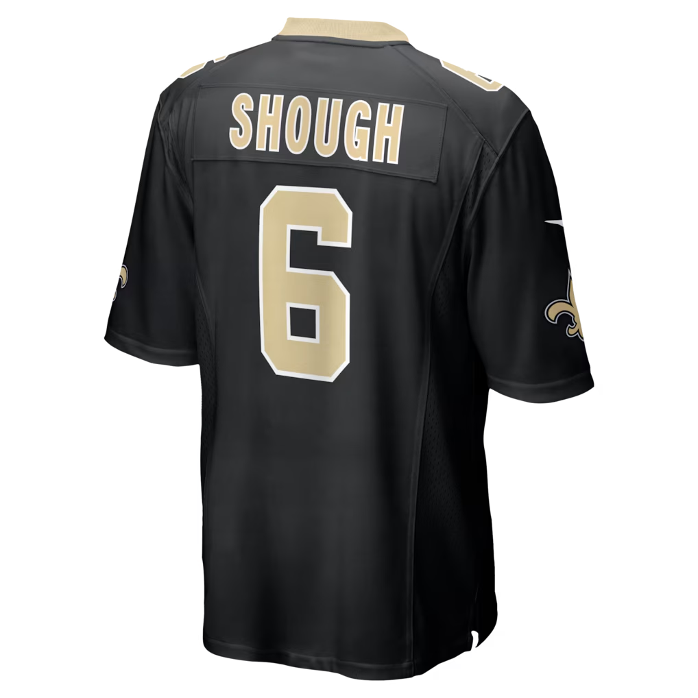Johmsee NO.Saints #6 Tyler Shough Black Game Stitched Jerseys