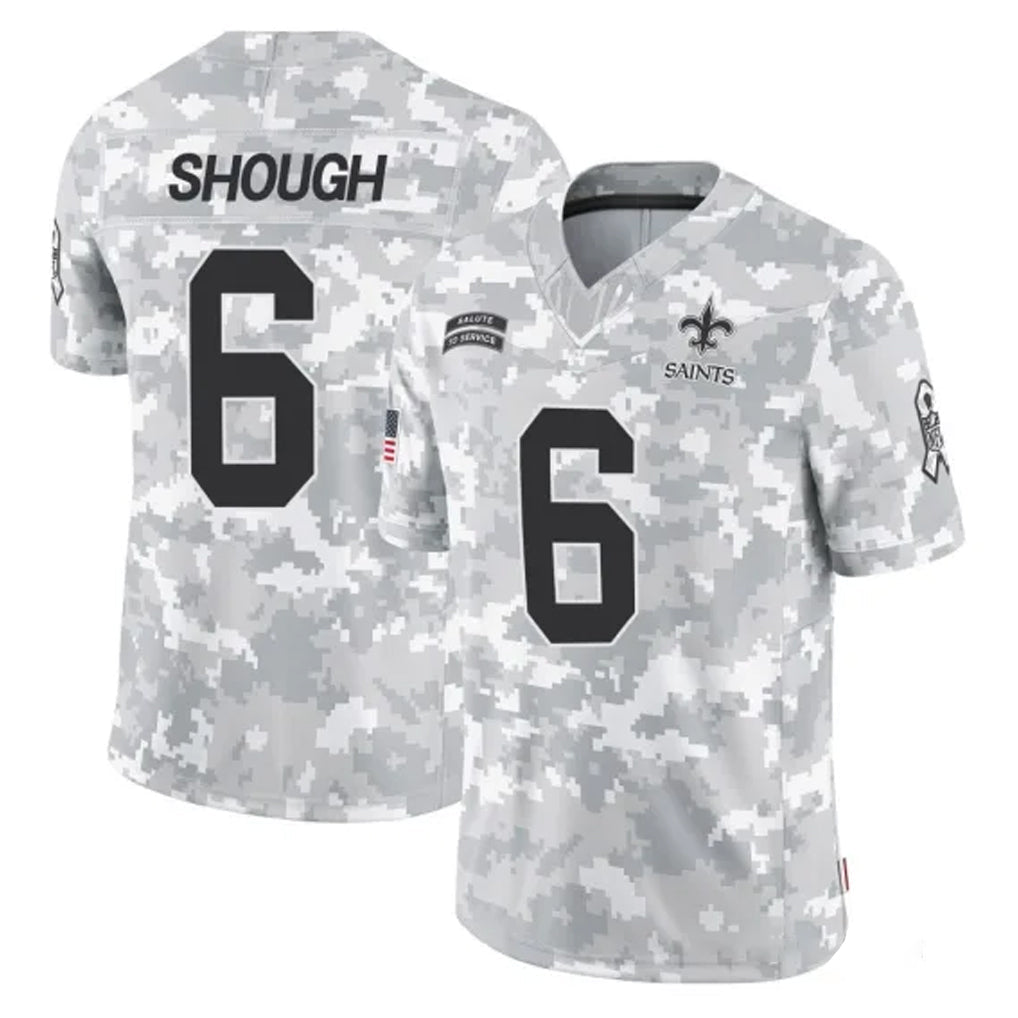 Johmsee NO.Saints #6 Tyler Shough Player Arctic Camo Salute To Service Limited Game Stitched Jerseys