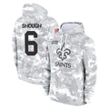 Johmsee NO.Saints #6 Tyler Shough Player Arctic Camo Salute to Service Pullover Hoodies Limited Game Stitched Jerseys