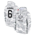 Johmsee NO.Saints #6 Tyler Shough Player Arctic Camo Salute to Service Pullover Hoodies Limited Game Stitched Jerseys
