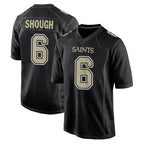 Johmsee NO.Saints #6 Tyler Shough Player Black Carbon Fashion Home Game Stitched Jerseys