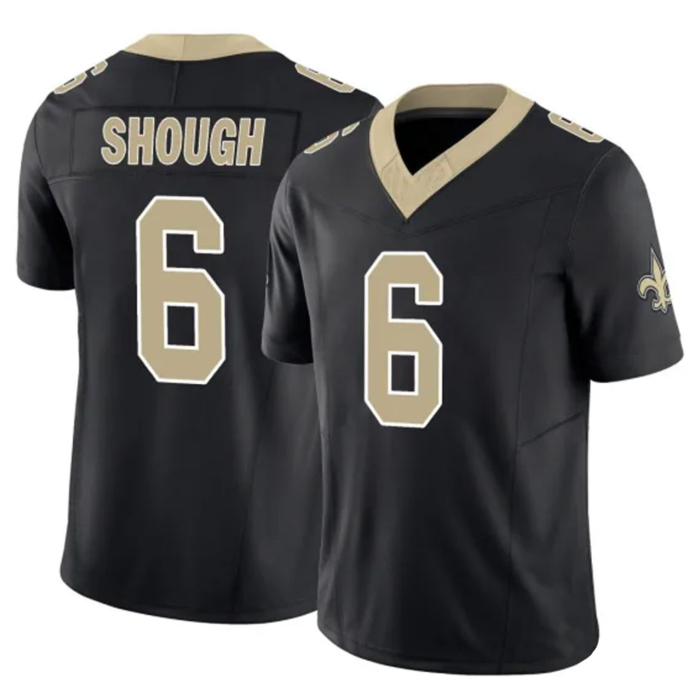 Johmsee NO.Saints #6 Tyler Shough Player Black Limited Vapor F.U.S.E. Home Game Stitched Jerseys