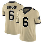Johmsee NO.Saints #6 Tyler Shough Player Gold Limited Vapor F.U.S.E. Home Game Stitched Jerseys