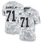 Johmsee NO.Saints #71 Kelvin Banks Jr. Player Arctic Camo Salute To Service Limited Game Stitched Jerseys