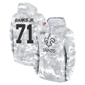 Johmsee NO.Saints #71 Kelvin Banks Jr. Player Arctic Camo Salute to Service Pullover Hoodies Limited Game Stitched Jerseys