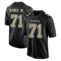 Johmsee NO.Saints #71 Kelvin Banks Jr. Player Black Carbon Fashion Home Game Stitched Jerseys