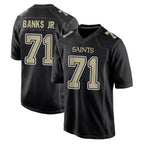 Johmsee NO.Saints #71 Kelvin Banks Jr. Player Black Carbon Fashion Home Game Stitched Jerseys