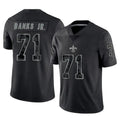 Johmsee NO.Saints #71 Kelvin Banks Jr. Player Black Limited Reflective Home Game Stitched Jerseys