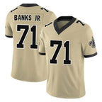 Johmsee NO.Saints #71 Kelvin Banks Jr. Player Gold Limited Vapor F.U.S.E. Home Game Stitched Jerseys