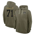 Johmsee NO.Saints #71 Kelvin Banks Jr. Player Olive Salute to Service Pullover Hoodies Limited Stitched Jerseys