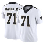 Johmsee NO.Saints #71 Kelvin Banks Jr. Player White Limited Vapor F.U.S.E. Home Game Stitched Jerseys