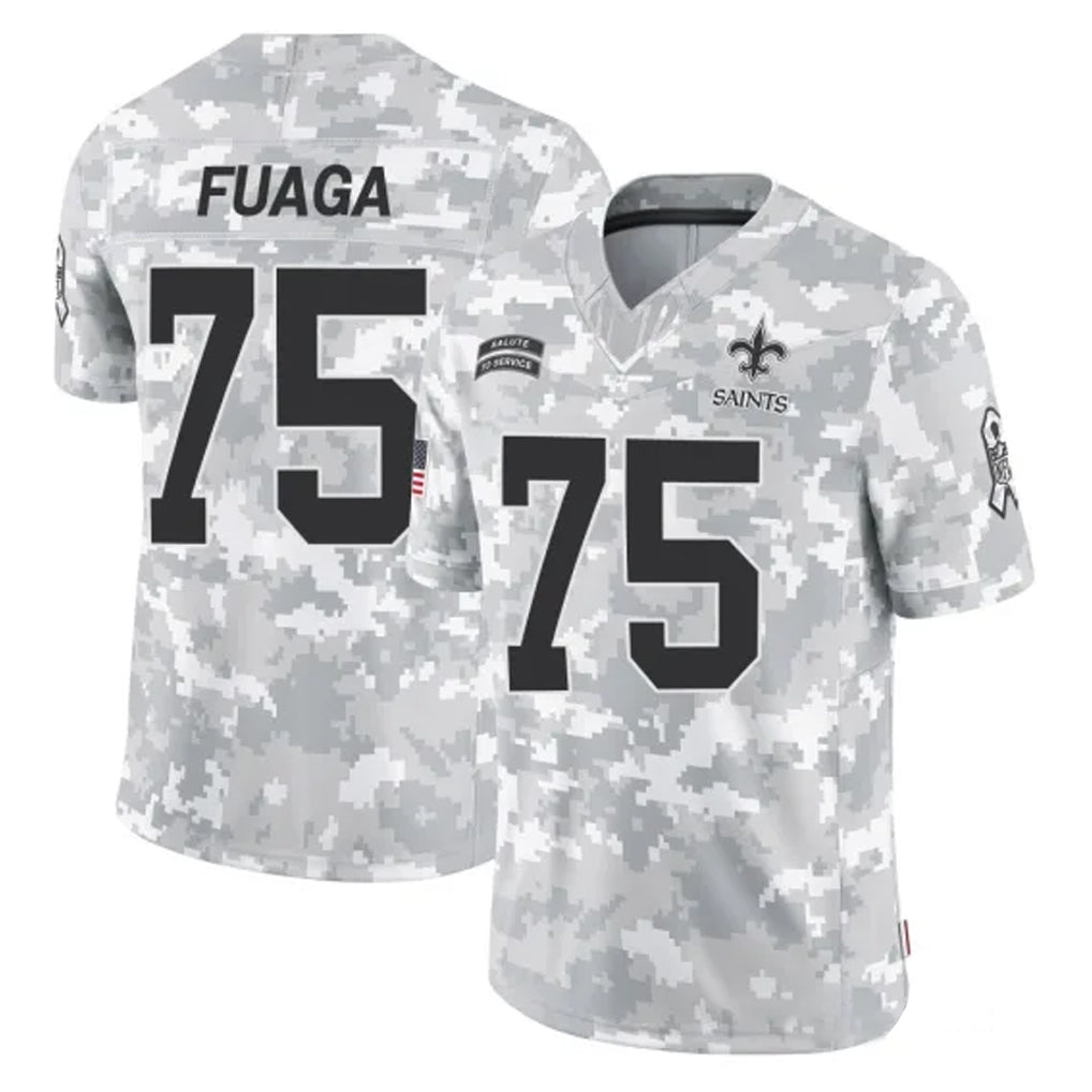 Johmsee NO.Saints #75 Taliese Fuaga Player Arctic Camo Salute To Service Limited Game Stitched Jerseys