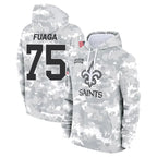 Johmsee NO.Saints #75 Taliese Fuaga Player Arctic Camo Salute to Service Pullover Hoodies Limited Game Stitched Jerseys