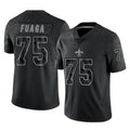 Johmsee NO.Saints #75 Taliese Fuaga Player Black Limited Reflective Home Game Stitched Jerseys