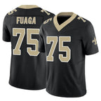 Johmsee NO.Saints #75 Taliese Fuaga Player Black Limited Vapor F.U.S.E. Home Game Stitched Jerseys
