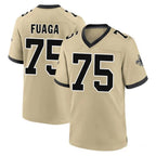 Johmsee NO.Saints #75 Taliese Fuaga Player Gold Home Game Stitched Jerseys