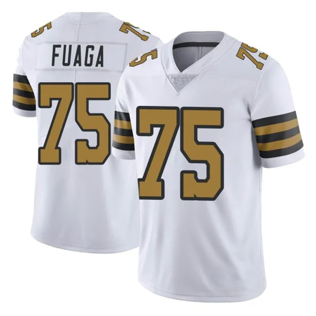 Johmsee NO.Saints #75 Taliese Fuaga Player White Limited Color Rush Home Game Stitched Jerseys