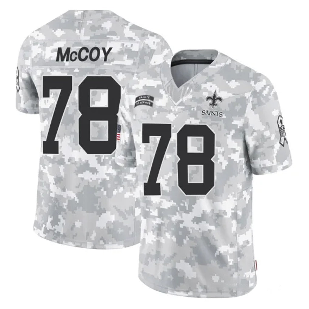 Johmsee NO.Saints #78 Erik McCoy Player Arctic Camo Salute To Service Limited Game Stitched Jerseys
