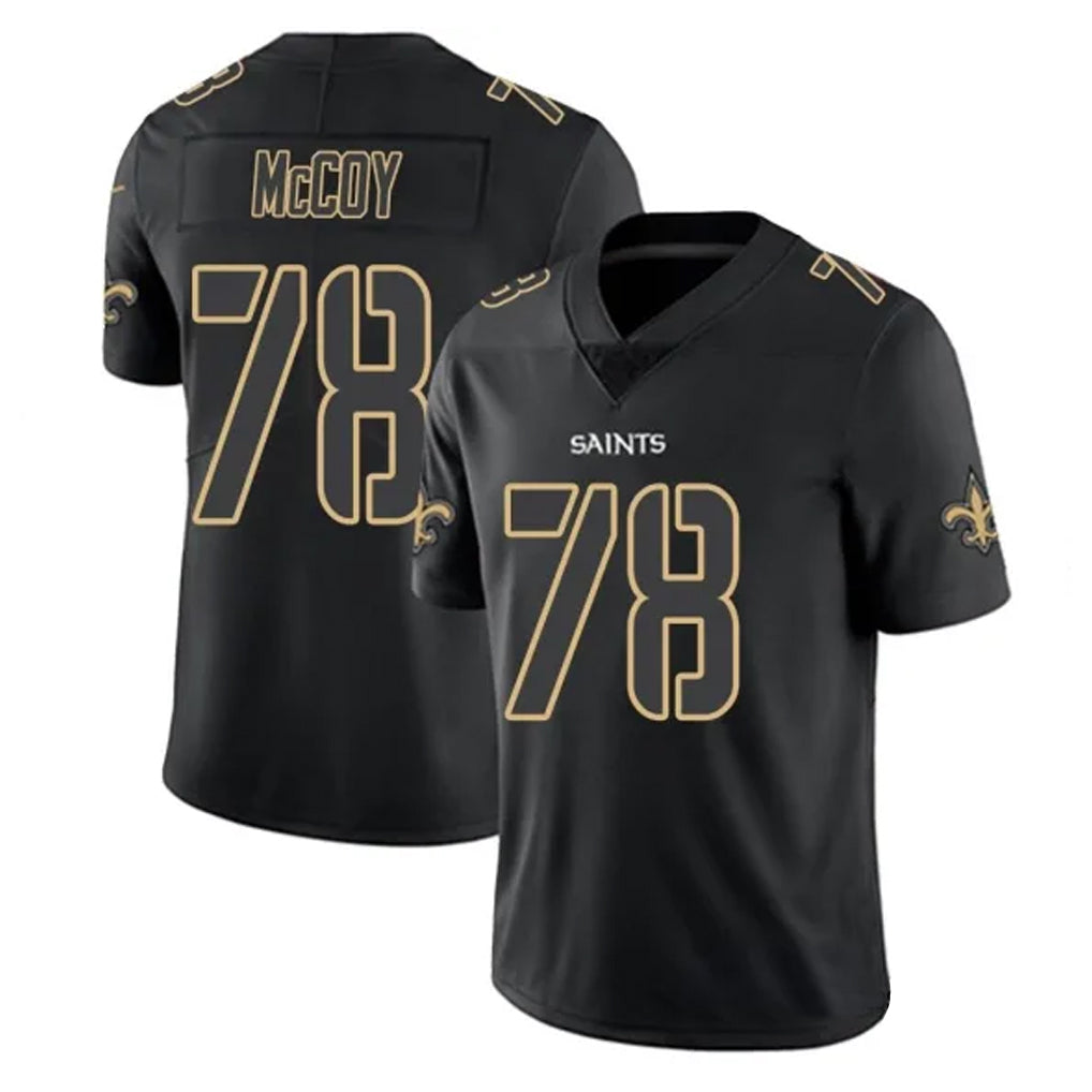 Johmsee NO.Saints #78 Erik McCoy Player Black Impact Limited Home Game Stitched Jerseys