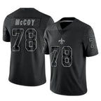Johmsee NO.Saints #78 Erik McCoy Player Black Limited Reflective Home Game Stitched Jerseys