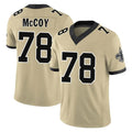 Johmsee NO.Saints #78 Erik McCoy Player Gold Limited Vapor F.U.S.E. Home Game Stitched Jerseys