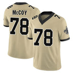 Johmsee NO.Saints #78 Erik McCoy Player Gold Limited Vapor F.U.S.E. Home Game Stitched Jerseys
