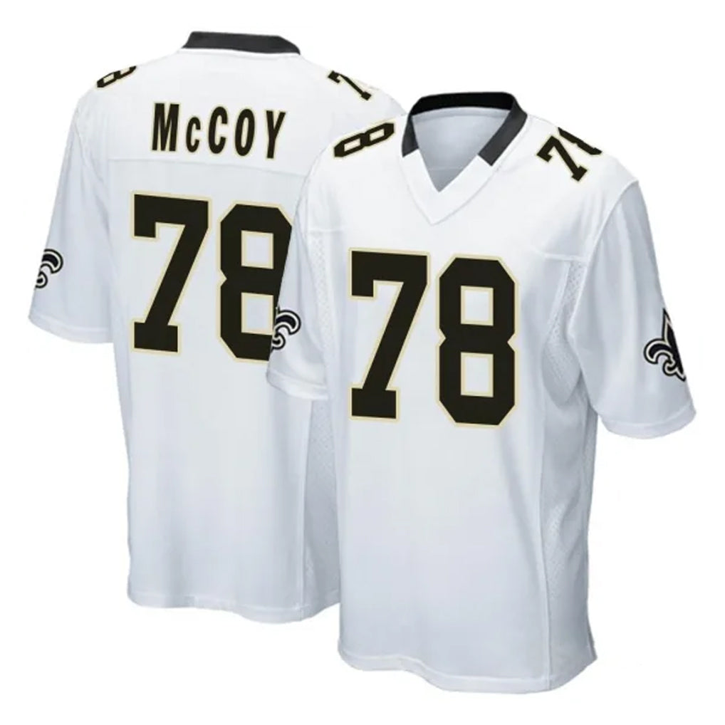 Johmsee NO.Saints #78 Erik McCoy Player White Home Game Stitched Jerseys