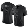 Johmsee NO.Saints #7 Taysom Hill Player Black RFLCTV Limited Stitched Jerseys