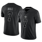 Johmsee NO.Saints #7 Taysom Hill Player Black RFLCTV Limited Stitched Jerseys