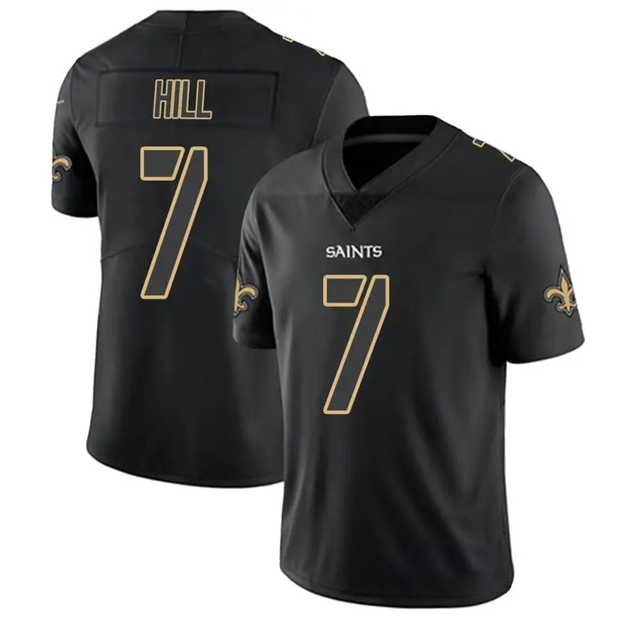 Johmsee NO.Saints #7 Taysom Hill Player Limited Black Impact Stitched Jerseys