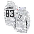 Johmsee NO.Saints #83 Juwan Johnson Player Arctic Camo Salute to Service Pullover Hoodies Limited Game Stitched Jerseys