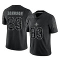 Johmsee NO.Saints #83 Juwan Johnson Player Black Limited Reflective Home Game Stitched Jerseys