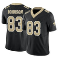 Johmsee NO.Saints #83 Juwan Johnson Player Black Limited Vapor F.U.S.E. Home Game Stitched Jerseys