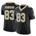 Johmsee NO.Saints #83 Juwan Johnson Player Black Limited Vapor F.U.S.E. Home Game Stitched Jerseys
