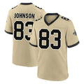 Johmsee NO.Saints #83 Juwan Johnson Player Gold Home Game Stitched Jerseys