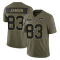 Johmsee NO.Saints #83 Juwan Johnson Player Olive 2025 Salute To Service Limited Stitched Jerseys