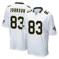 Johmsee NO.Saints #83 Juwan Johnson Player White Home Game Stitched Jerseys