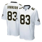 Johmsee NO.Saints #83 Juwan Johnson Player White Home Game Stitched Jerseys