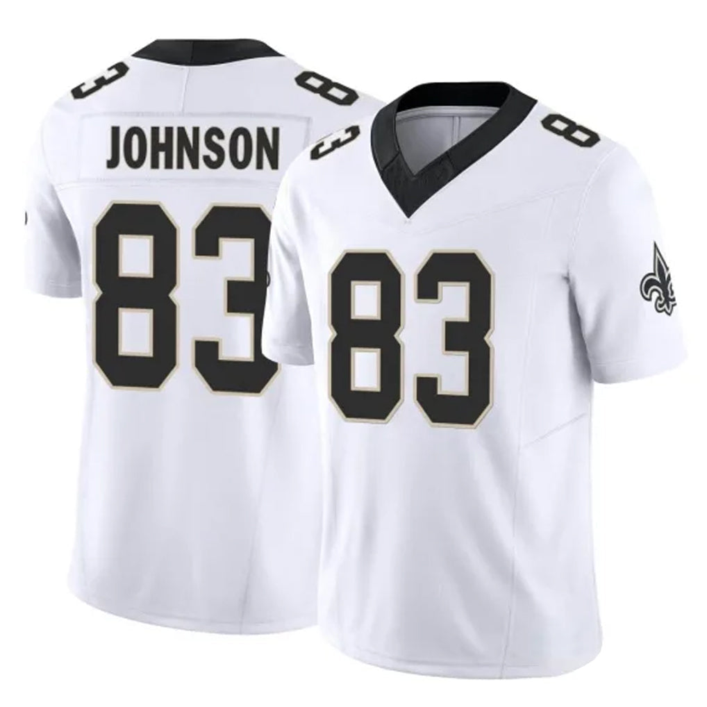 Johmsee NO.Saints #83 Juwan Johnson Player White Limited Vapor F.U.S.E. Home Game Stitched Jerseys