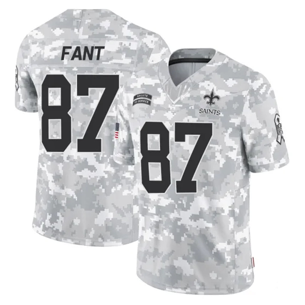Johmsee NO.Saints #87 Noah Fant Player Arctic Camo Salute To Service Limited Game Stitched Jerseys