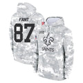 Johmsee NO.Saints #87 Noah Fant Player Arctic Camo Salute to Service Pullover Hoodies Limited Game Stitched Jerseys