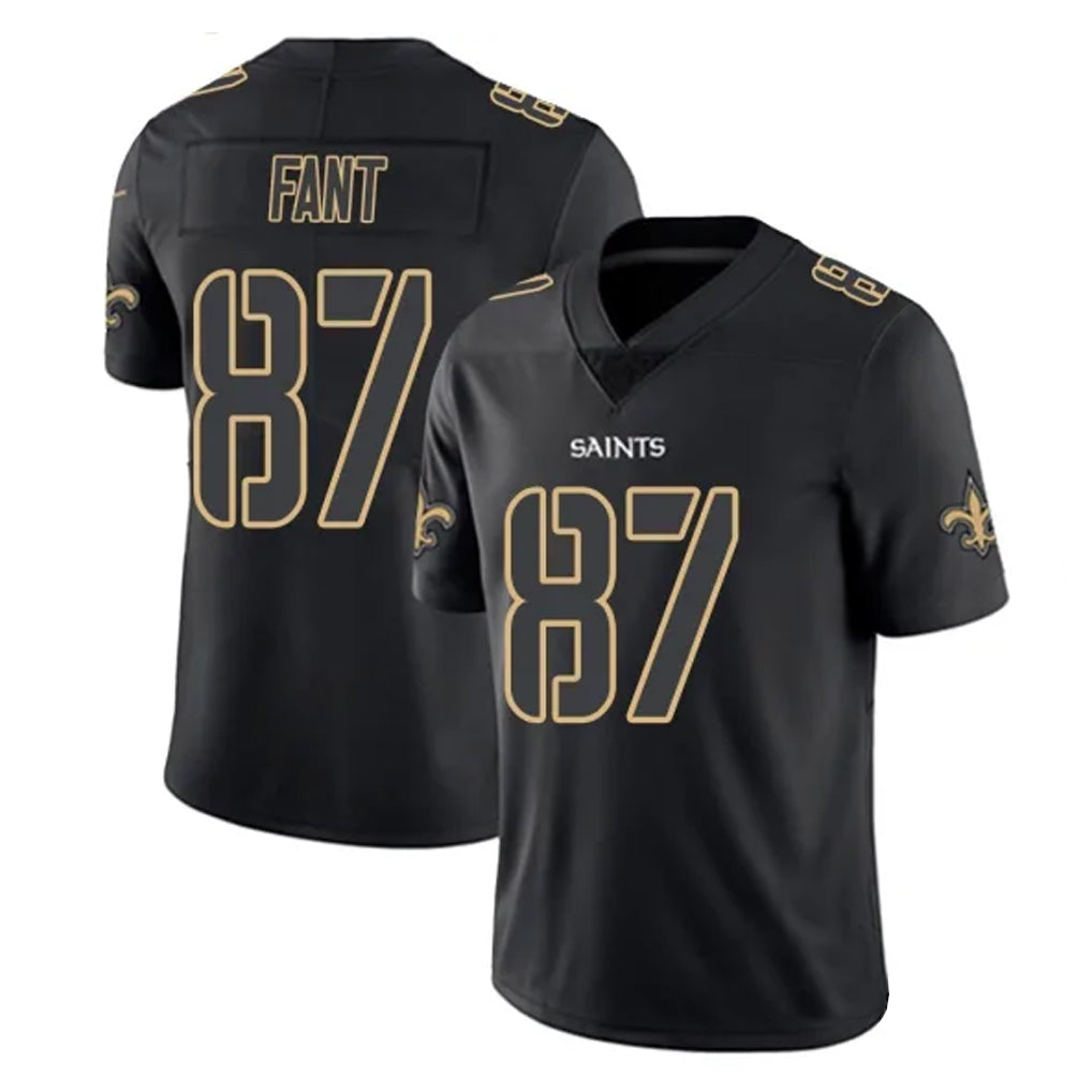 Johmsee NO.Saints #87 Noah Fant Player Black Impact Limited Home Game Stitched Jerseys