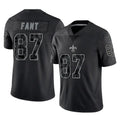 Johmsee NO.Saints #87 Noah Fant Player Black Limited Reflective Home Game Stitched Jerseys
