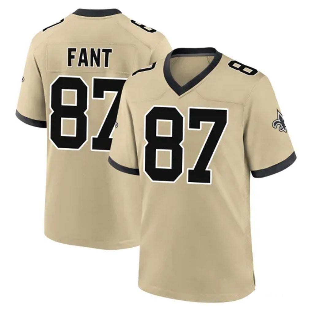 Johmsee NO.Saints #87 Noah Fant Player Gold Home Game Stitched Jerseys